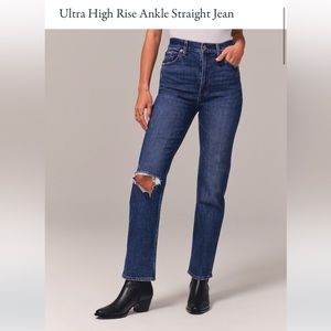 ABERCROMBIE ANKLE STRAIGHT JEANS NEW WITH TAGS SIZE 29 CURVE LOVE
